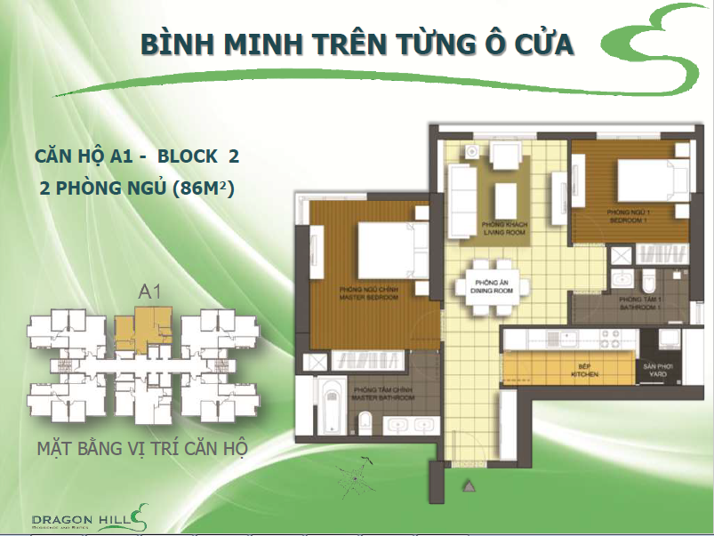 thiết kế căn 86m2 Block 2 dự án dragon village